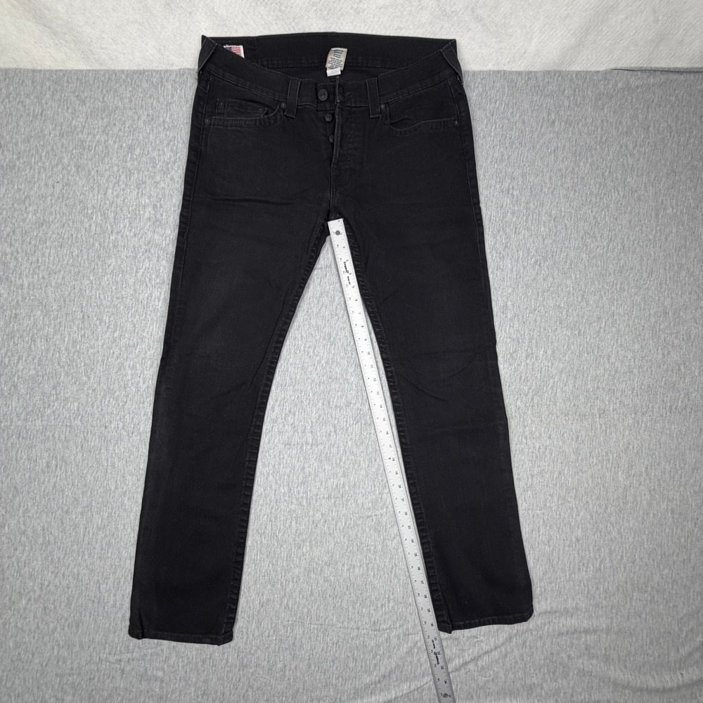True Religion Rocco Skinny Jeans Mens 38 Black Made in USA Button Fly MAX-J0C10
